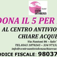 donazione del 5 per mille al Centro antiviolenza Chiare Acque