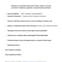 modulo per richiesta di intervento di sensibilizzazione, informazione e formazione nelle scuole
